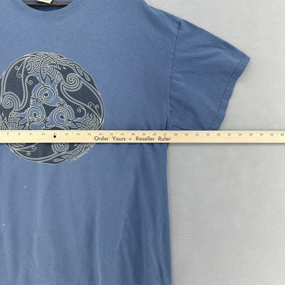 VTG 1996 Jen Delyth Keltic Designs The Morrigan T-Shirt XL Blue Made USA 1990s - Picture 5 of 11